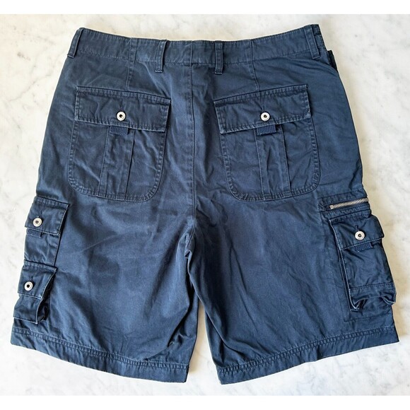 Tommy Hilfiger Cargo Shorts Navy Blue Military Fatigue Pant 100% Cotton-Mens 33 - Picture 2 of 5